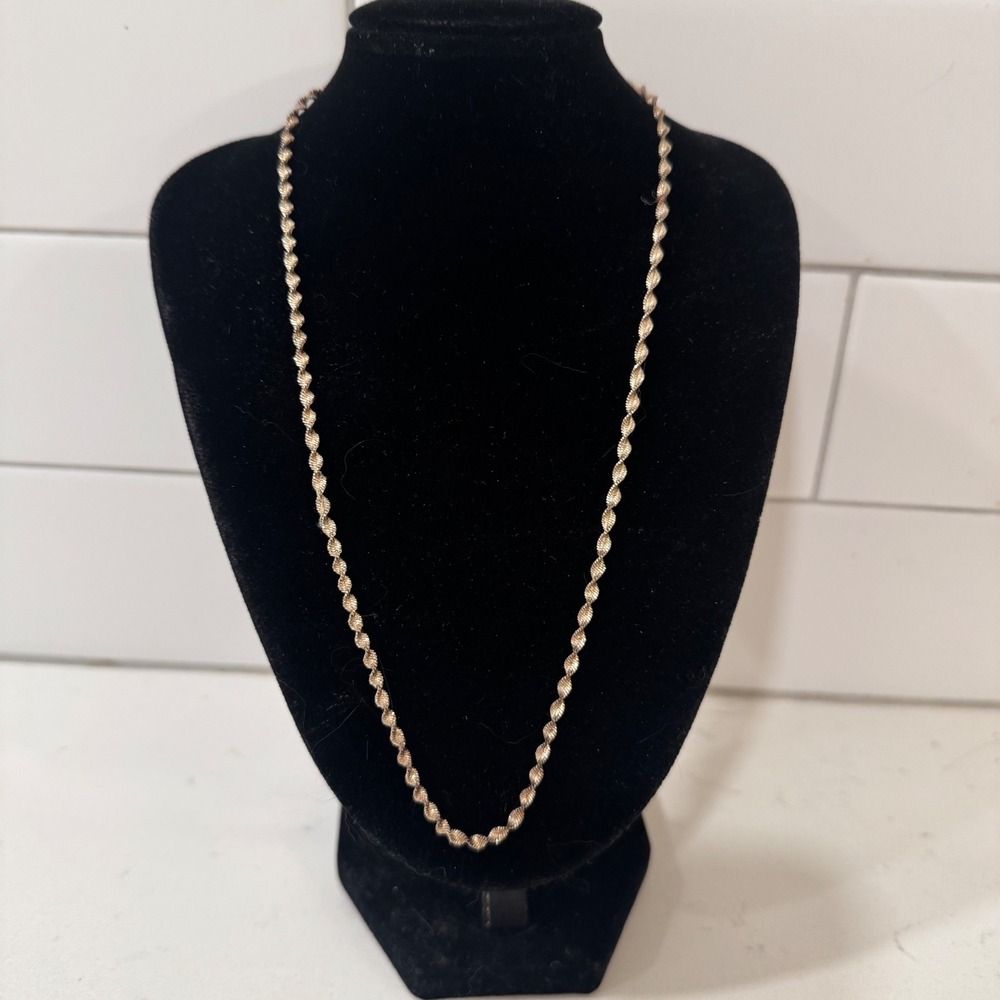 Vintage Italy 925 Sterling Silver Twisted Serpentine S-Link Chain Necklace 18in